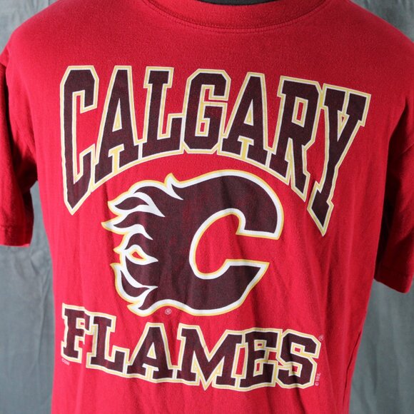 Calgary Flames Shirt (VTG) - Block Script with Logo - Men's Large - Picture 2 of 8